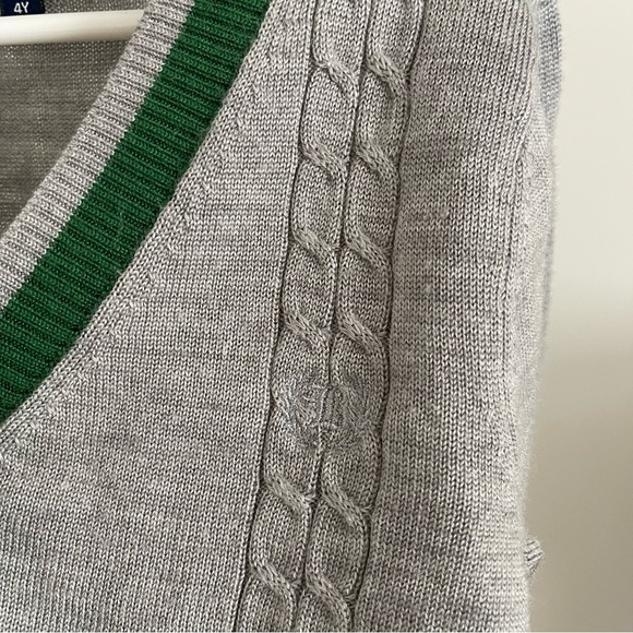 👗 EEUC BLUE BEAR 4T TODDLER GIRL CARDIGAN GREY / GREEN PREPPY NICHOLAS & BEARS - Picture 2 of 6